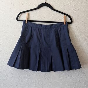 Vintage Point Break Pleated Tennis Skirt in Dark Blue